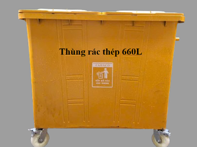 Xe rác thép 660 lit 0