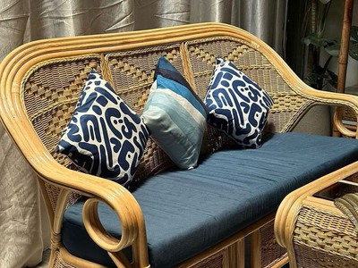 Bàn ghế sofa mây phòng khách đan kín 0