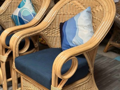 Bàn ghế sofa mây phòng khách đan kín 1