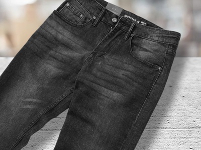 Quần jean Defoxx đen xám ống suông co giãn nhẹ 7