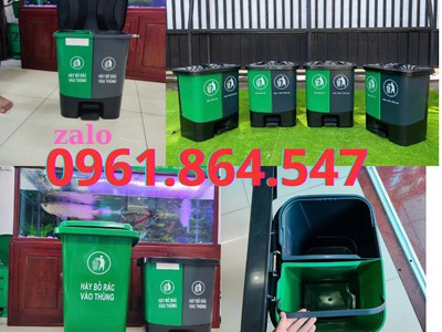 Thùng rác phân loại 2 ngăn 40lit 0