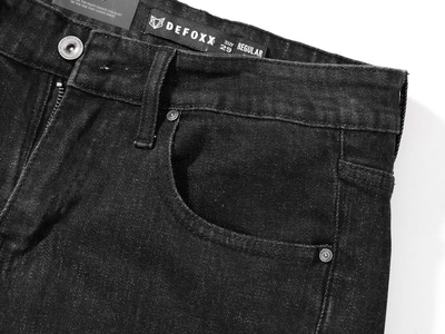 Quần jean ống suông Defoxx đen muối tiêu indigo co giãn nhẹ 11