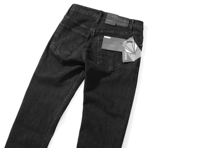 Quần jean ống suông Defoxx đen muối tiêu indigo co giãn nhẹ 13