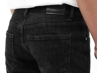 Quần jean ống suông Defoxx đen muối tiêu indigo co giãn nhẹ 7