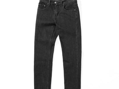 Quần jean ống suông Defoxx đen muối tiêu indigo co giãn nhẹ 8