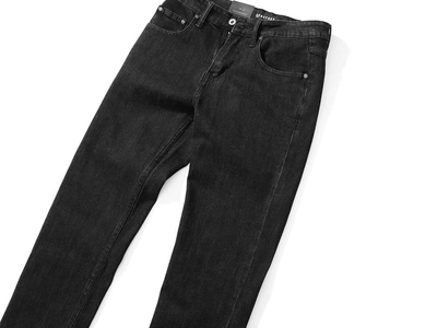 Quần jean ống suông Defoxx đen muối tiêu indigo co giãn nhẹ 10