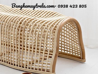Ghế băng mây uốn caro 2