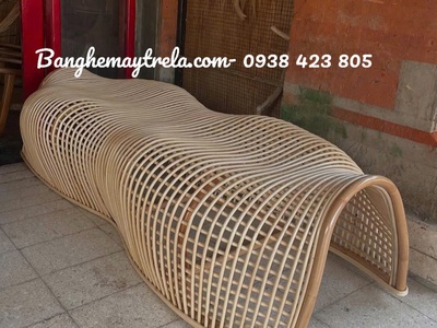 Ghế băng mây uốn caro 6