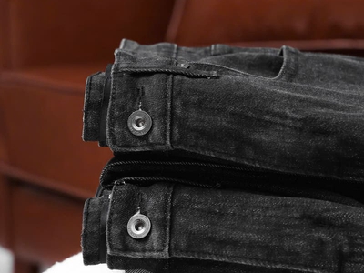 Quần jean ống suông Defoxx đen muối tiêu indigo co giãn nhẹ 2
