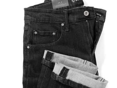 Quần jean ống suông Defoxx đen muối tiêu indigo co giãn nhẹ 3