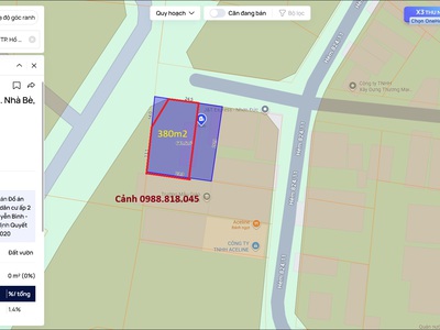 Bán đất 380m2 đường nguyễn bình, xã nhơn trạch, nhà bè, tp hồ chí minh 0