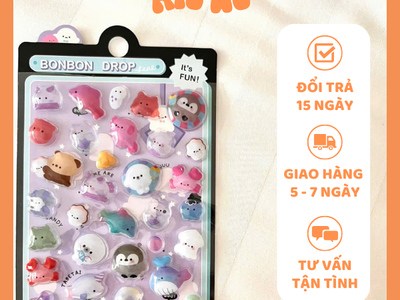 ✨ Sticker nổi 3D trong suốt   item nhỏ xinh nhưng gây  nghiện  ✨ 0