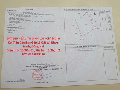 Đất đẹp - đầu tư sinh lời - chính chủ kẹt tiền cần bán gấp lô đất tại nhơn trạch, đồng nai 0