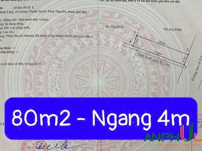 Cần bán 70m2 đất TDP Hầu, Phường Thiên Hương, TP Hải Phòng 0