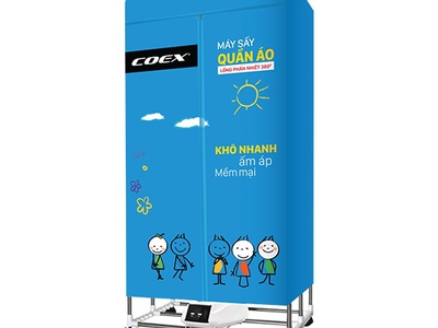 Lồng phân nhiệt 360 độ có trên tủ sấy quần áo Coex CD-6105 sẽ giúp khí nóng lan tỏa đều 0