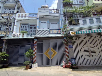 Nhà mới rất đẹp 1 lầu đường nhựa 5m ô tô đỗ trong nhà hiệp thành 13 q12 1