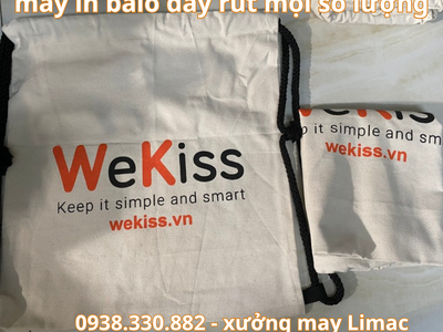 Xưởng sản xuất balo dây rút we kiss màu xám 1
