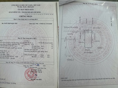 Giá tốt - cần bán nhanh căn nhà hẻm 479/51/4 tân hoà đông, quận bình tân, tp hcm 1