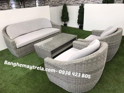 Sofa nhựa giả mây ngoài trời 2