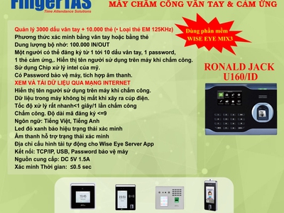 Lắp đặt máy chấm công vân tay U160C/ID - hàng chính hãng 0