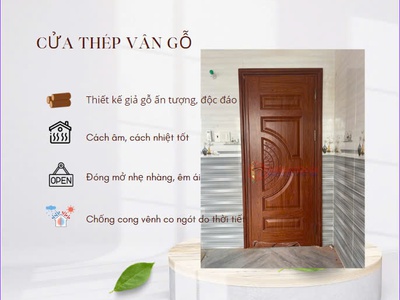 Cửaa Thép Vân Gỗ Bền Đẹp Sang Trọng 1