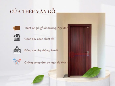 Cửaa Thép Vân Gỗ Bền Đẹp Sang Trọng 2