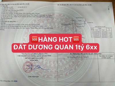 Bán đất Dương Quan ngõ ô tô đỗ cửa giá 1,6x tỷ 1