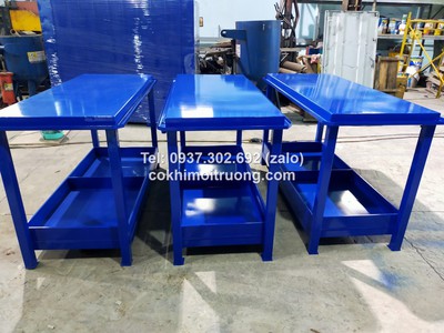 Bàn nguội cơ khí mặt gỗ kết hợp bảng treo, bàn thao tác cơ khí 5