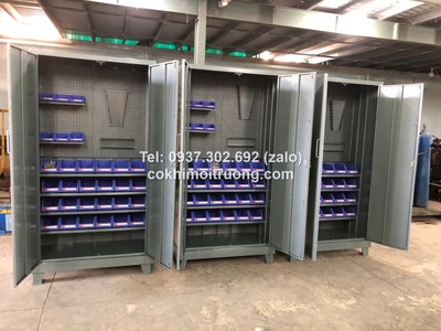 Tủ dụng cụ cơ khí 2 cánh- treo đồ nghề, tủ dụng cụ kết hợp, tủ 24 khay đồ, Tủ lưới treo cơ khí 1