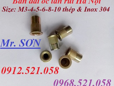 Đai ốc tán rút M3,4,5,6,8,10 Inox,ốc tán rút mạ kẽm 7 mầu 0913521058 Thanh Sơn hà nội có kìm rút ốc 5