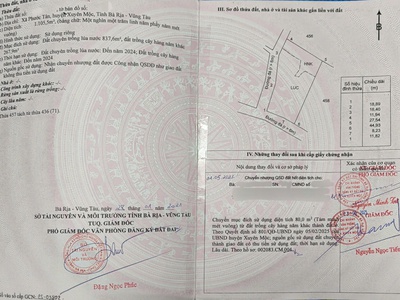 Chính chủ bán lô đất phước tân, xuyên mộc, 2 mặt tiền đường nhựa, giá ưu đãi 5,5 tỷ   1105,5m2 2