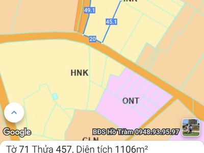 Chính chủ bán lô đất phước tân, xuyên mộc, 2 mặt tiền đường nhựa, giá ưu đãi 5,5 tỷ   1105,5m2 1