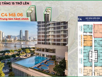Căn góc 2PN, trung tâm Đà Nẵng, view sông Hàn, thành phố và biển giá 7 tỷ 0