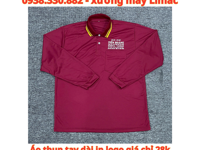 Cơ sở sản xuất Áo Thun Tay Dài Đỏ Đô In Logo Đồ Sắt Đồ May Tiến Hàng 0