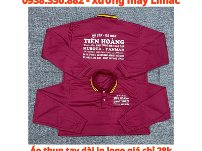 Cơ sở sản xuất Áo Thun Tay Dài Đỏ Đô In Logo Đồ Sắt Đồ May Tiến Hàng 3