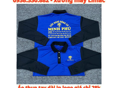 Xưởng in Áo Thun Tay Dài Xanh Bích Phối Đen Cửa Hàng Nông Cơ Minh Phú 3