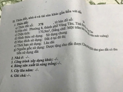 Chủ cần bán đấtcó nhà cấp 4. diện tích 180m vuông thổ cư 171m 0