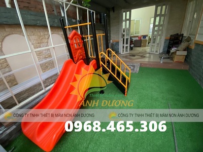 Cầu trượt máng đôi trẻ em, cầu trượt trẻ em 2 máng nhựa 0