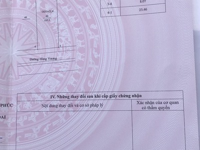 Bán lô siêu đẹp tại mặt đường Hùng Vương, Đồng Tâm, Vĩnh Yên. Vĩnh Phúc. DT 185m2 giá 14 tỷ 4