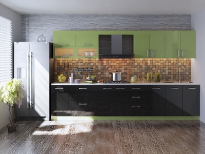 Tủ Bếp Gỗ Công Nghiệp Phủ Acrylic Chữ I Bóng Đẹp 0