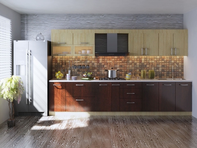 Tủ Bếp Gỗ Công Nghiệp Phủ Acrylic Chữ I Bóng Đẹp 1