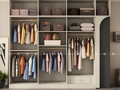Tủ Quần Áo Gỗ Công Nghiệp Màu Xám Hiện Đại 1