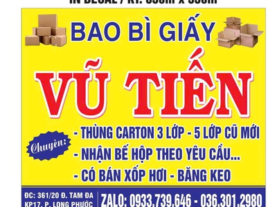 Bao bì giấy vũ tiến   giá tốt, giao nhanh - long phước, hcm 0