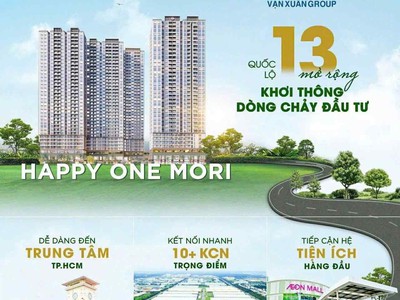 HAPPY ONE MORI ngay TTHC Lái Thiêu chỉ 2 tỷ căn 2PN  38,6 tr/m 0
