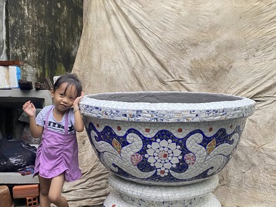 Cơ sở chậu hoa Thế Sơn - chậu hoa dán sành sứ - chậu khảm sành - cẩn miễng 0