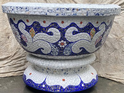 Cơ sở chậu hoa Thế Sơn - chậu hoa dán sành sứ - chậu khảm sành - cẩn miễng 1
