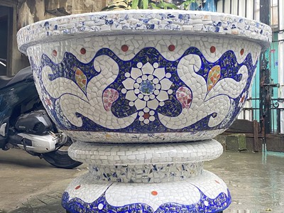 Cơ sở chậu hoa Thế Sơn - chậu hoa dán sành sứ - chậu khảm sành - cẩn miễng 2