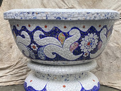Cơ sở chậu hoa Thế Sơn - chậu hoa dán sành sứ - chậu khảm sành - cẩn miễng 3
