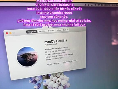 Macbook Air 13 MID 2012 Giá hạt dẻ đẹp keng 95 1