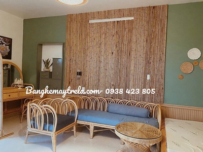 Bàn ghế mây tự nhiên lưng hoa 0